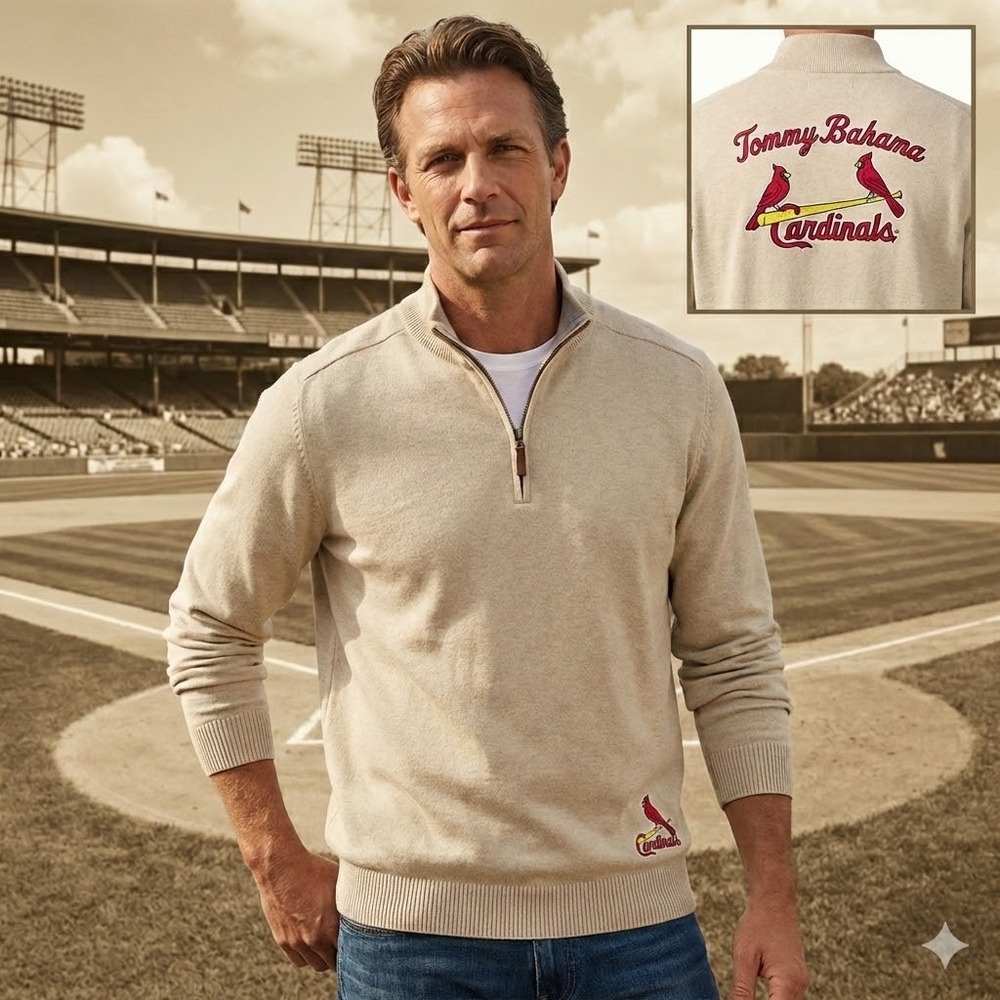 Tommy Bahama St Louis Cardinals Pullover Sweater XXL Limited Edition NWT Beige‎